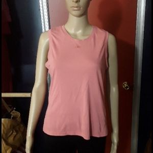 Reebok play dry pink muscle tee size M